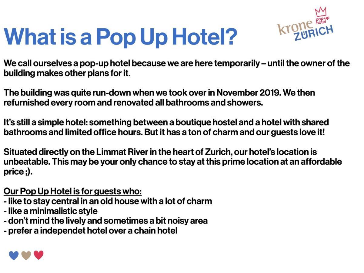Pop Up Hotel Krone Zürich Exterior foto